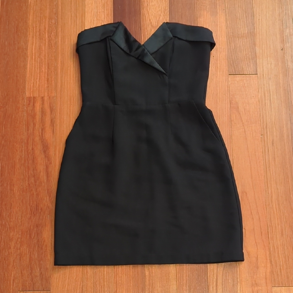 Greylin Strapless Mini Dress Size XS Black Minimalist Cocktail Event Dress